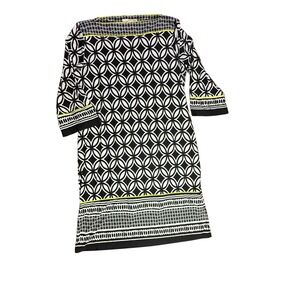Studio One New York‎ Black White Geometric Print Dress Career Casual